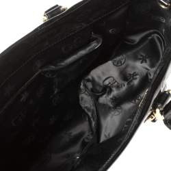 Gianfranco Ferre Signature Embossed Patent Leather Buckle Handle Tote