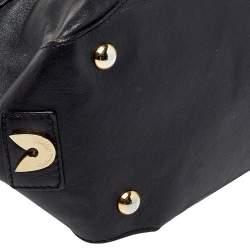 Gianfranco Ferre Black Leather Flap Satchel