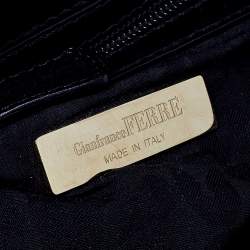 Gianfranco Ferre Black Leather Flap Satchel