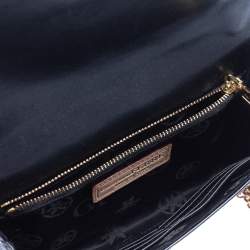 Gianfranco Ferre Black Patent Leather Flap Chain Crossbody Bag