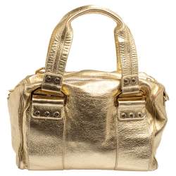 Gianfranco Ferre Gold Leather Satchel