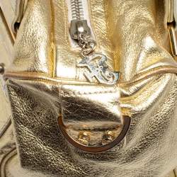 Gianfranco Ferre Gold Leather Satchel