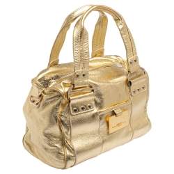 Gianfranco Ferre Gold Leather Satchel