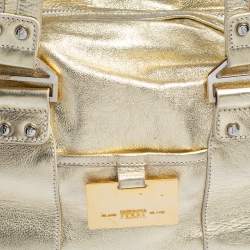 Gianfranco Ferre Gold Leather Satchel