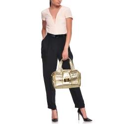 Gianfranco Ferre Gold Leather Satchel