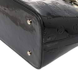 Gianfranco Ferre Black Signature Embossed Patent Leather Satchel 