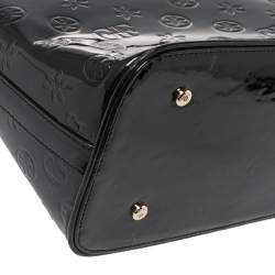 Gianfranco Ferre Black Signature Embossed Patent Leather Satchel 