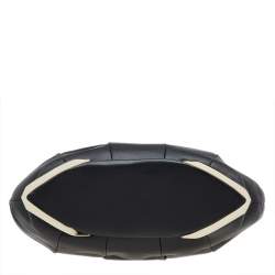 Gianfranco Ferre Black Pleated Leather Top Handle Bag