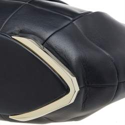 Gianfranco Ferre Black Pleated Leather Top Handle Bag