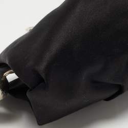 Pre Owned Gianfranco Ferre Black Satin Frame Clutch