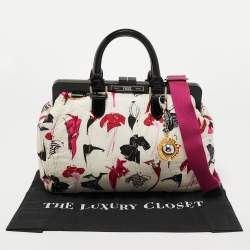 Gianfranco Ferre Multicolor Nylon and Patent Leather Frame Satchel
