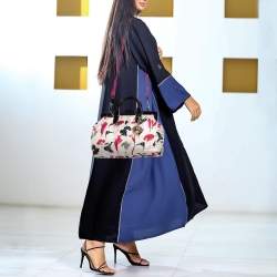 Gianfranco Ferre Multicolor Nylon and Patent Leather Frame Satchel