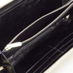 Gianfranco Ferre Beige Watersnake Leather Zip Around Oversized Wallet