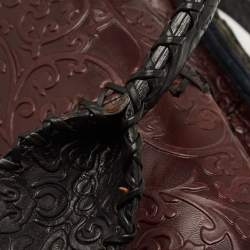 Gianfranco Ferre Multicolor Embossed Leather and Astrakhan Fur Tote