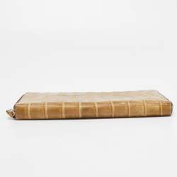 Gianfranco Ferre Beige Alligator Leather Zip Around Wallet