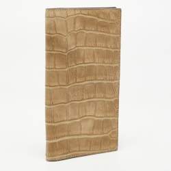 Gianfranco Ferre Beige Alligator Leather Bifold Wallet