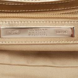 Gianfranco Ferre Gold Python Embossed Leather Charm Frame Clutch