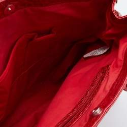 Gianfranco Ferre Red Croc Embossed Leather Tote