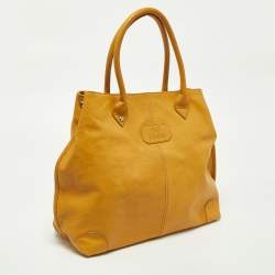 Gianfranco Ferre Mustard Leather Shopper Tote