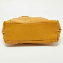 Gianfranco Ferre Mustard Leather Shopper Tote