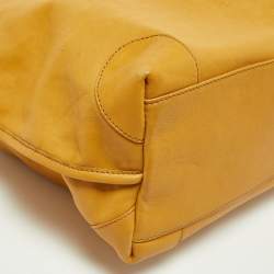 Gianfranco Ferre Mustard Leather Shopper Tote