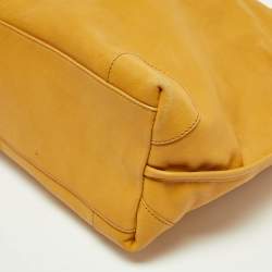 Gianfranco Ferre Mustard Leather Shopper Tote