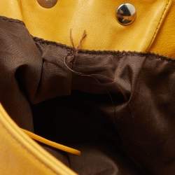 Gianfranco Ferre Mustard Leather Shopper Tote