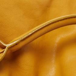 Gianfranco Ferre Mustard Leather Shopper Tote