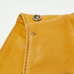 Gianfranco Ferre Mustard Leather Shopper Tote
