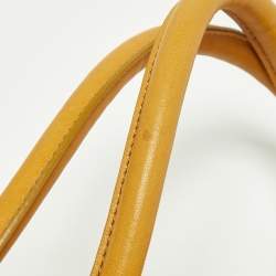 Gianfranco Ferre Mustard Leather Shopper Tote