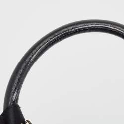 Pre Owned Gianfranco Ferre Black Pleated Satin Crystals Bangle Clutch