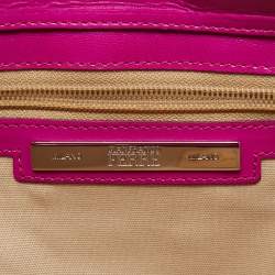 Gianfranco Ferre Magenta Python Side Zip Oversized Clutch