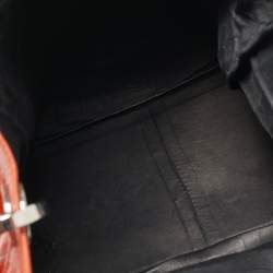 Gianfranco Ferre Orange Crocodile Buckle Tote