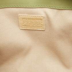 Gianfranco Ferre Olive Green Python Oversized  Zip Clutch