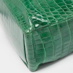 Gianfranco Ferre Green Crocodile Grommet Tote