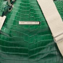 Gianfranco Ferre Green Crocodile Grommet Tote