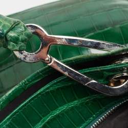Gianfranco Ferre Green Crocodile Grommet Tote