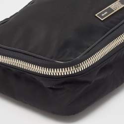 Gianfranco Ferre Black Canvas Zip Around Clutch