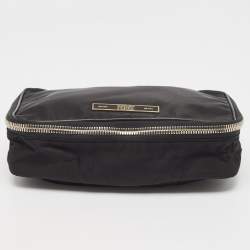Gianfranco Ferre Black Canvas Zip Around Clutch