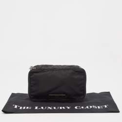 Gianfranco Ferre Black Canvas Zip Around Clutch