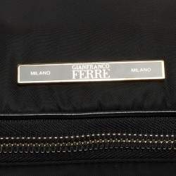 Gianfranco Ferre Black Nylon Zip Around Pouch