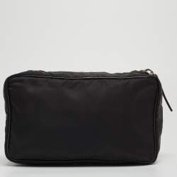 Gianfranco Ferre Black Nylon Zip Around Pouch
