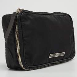 Gianfranco Ferre Black Nylon Zip Around Pouch