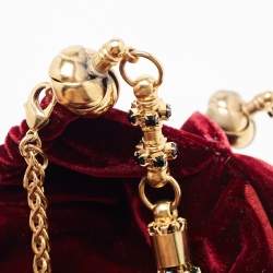 Pre Owned Gianfranco Ferre Burgundy Velvet Crystal And Bead Embellished Shoulder Bag