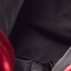 Pre Owned Gianfranco Ferre Burgundy Velvet Crystal And Bead Embellished Shoulder Bag