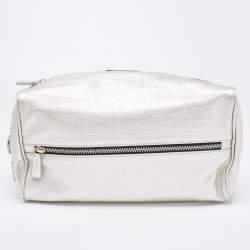 Gianfranco Ferre Silver Leather Oversized Pouch