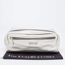 Gianfranco Ferre Silver Leather Oversized Pouch