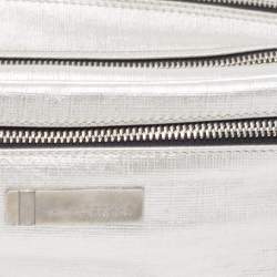 Gianfranco Ferre Silver Leather Oversized Pouch