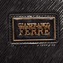 Gianfranco Ferre Black Patent Leather Chain Shoulder Bag