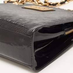 Gianfranco Ferre Black Patent Leather Chain Shoulder Bag